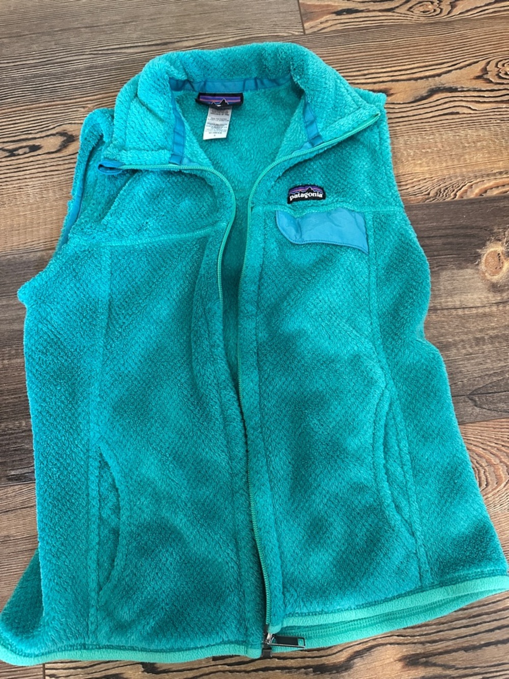 Patagonia Teal Sherpa Fleece Vest - Women's Zip Front